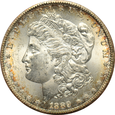 1889-S MS-63, and an 1890-O MS-63, both Redfield