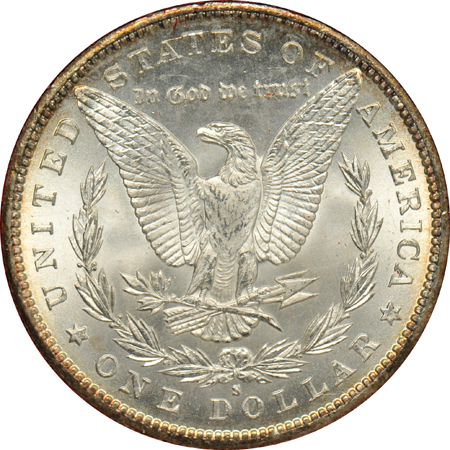 1889-S MS-63, and an 1890-O MS-63, both Redfield