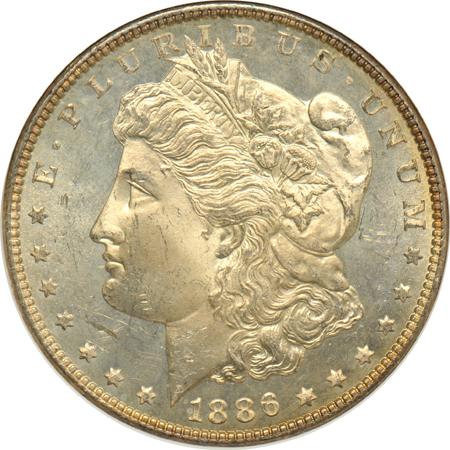 1886 MS-65 DMPL, and an 1886 VAM-17 DDR MS-66 PL, both ANACS