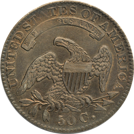 Five Bust half-dollars