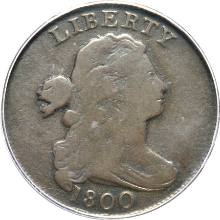 1794 Head of 1794 S-63 F details/environmental damage, and an 1800 S-211 Genuine, both PCGS