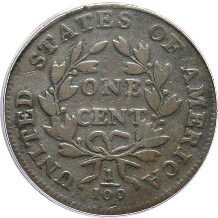1794 Head of 1794 S-63 F details/environmental damage, and an 1800 S-211 Genuine, both PCGS