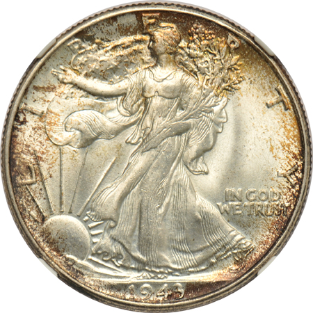 Collection of six UNC Walking Liberty half-dollars, all certified