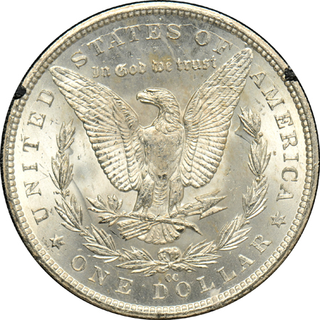 Four GSA Morgan dollars, all NGC MS-64+