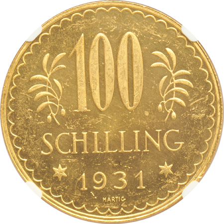 Austria - 1931 100S PL-63, and a 1931 25S MS-62, both NGC