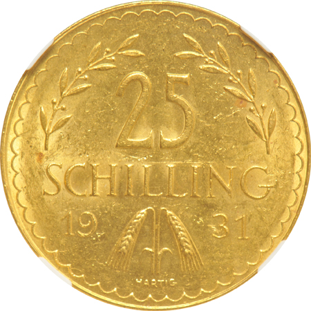 Austria - 1931 100S PL-63, and a 1931 25S MS-62, both NGC