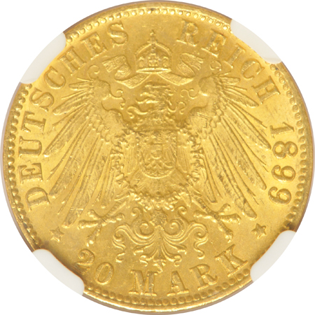 Multiple - 1874 Belgium 20F, 1883-B Romania 20L, and an 1899-J Germany 20M, all NGC