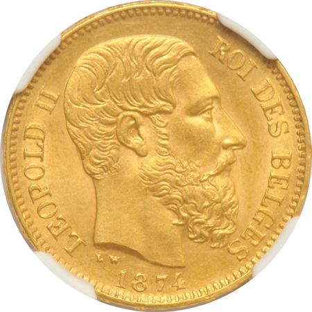 Multiple - 1874 Belgium 20F, 1883-B Romania 20L, and an 1899-J Germany 20M, all NGC