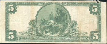 1902 $5 Blue Seal - Dexter, MO Charter #11320 - VF/front top-left missing