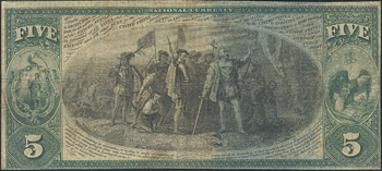 1875 $5 - Martha's Vineyard, MA Charter #1274 - PCGS F-15