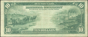 1918 $10 St. Louis Fr# 815 - VF