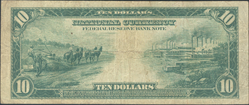 1915 $10 Dallas Fr# 821 - PCGS F-15