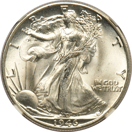 Five 1945-D, and five 1946-D, all ten NGC MS-65