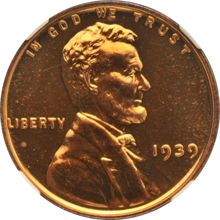 1909 MS-65 RB, 1910-S MS-64+ RB, and a 1939 PR-65 RD, all NGC