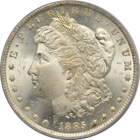 1883-O MS-65, and an 1885-O MS-66, both PCGS CAC
