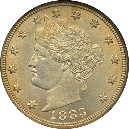 Two Liberty nickels and five Buffalo nickels, all certified by NGC