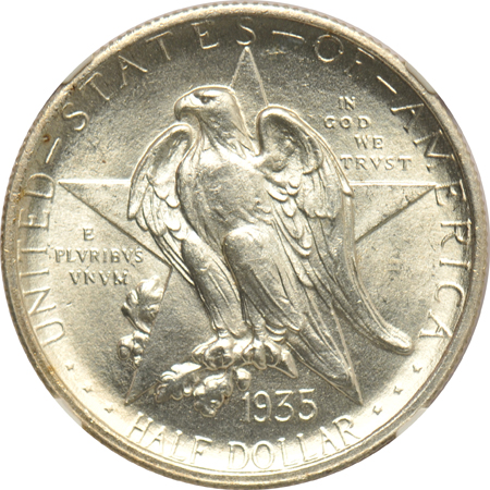 Four GEM silver commemorative half-dollars certified by NGC