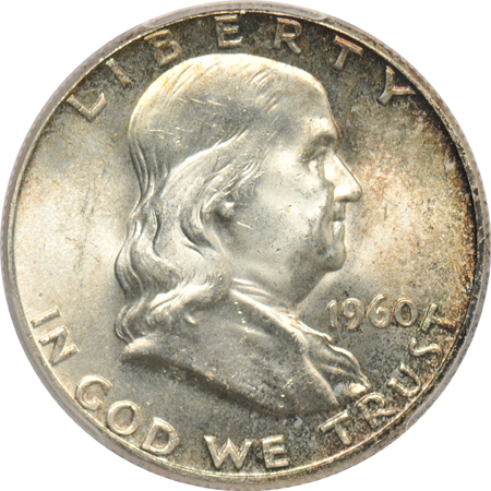 Nine UNC Franklin half-dollars certified by PCGS