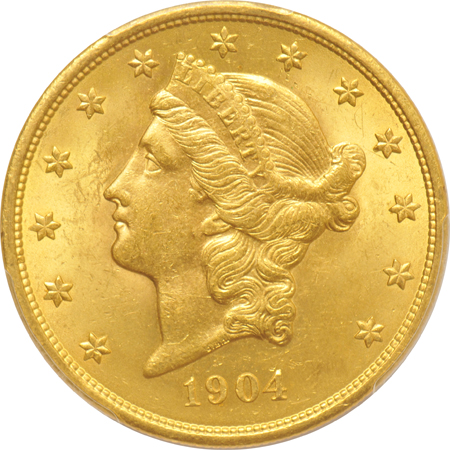 1904 PCGS MS-62, and a 1904 PCGS MS-63