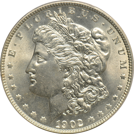 1831 half-dime AU-58, 1939 Walking Liberty half-dollar MS-64, and a 1902 Morgan silver dollar GENUINE, all PCGS