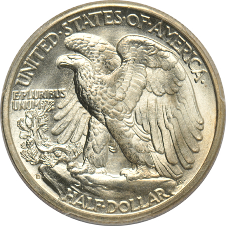 Four GEM Walking Liberty half-dollars certified by PCGS