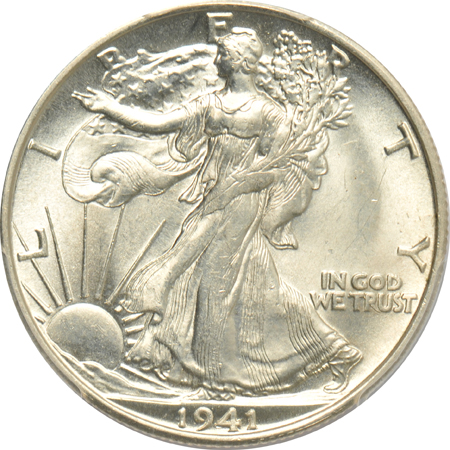 1941-S MS-64, 1945 MS-64 CAC, and a 1946 MS-64 CAC, all PCGS