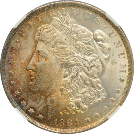 1884-O MS-65, 1887 MS-65 Star CAC, and a 1904-O MS-66, all NGC