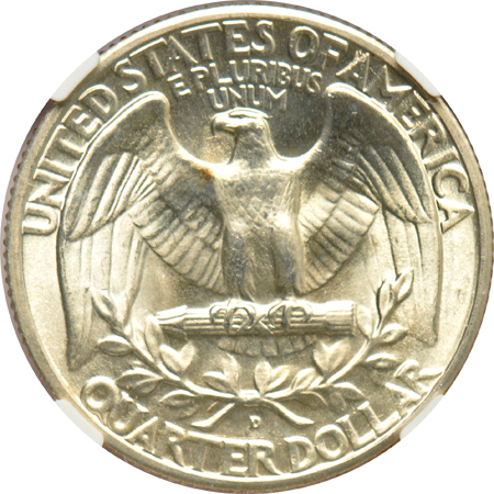 Five Washington quarters certified MS-65 by NGC