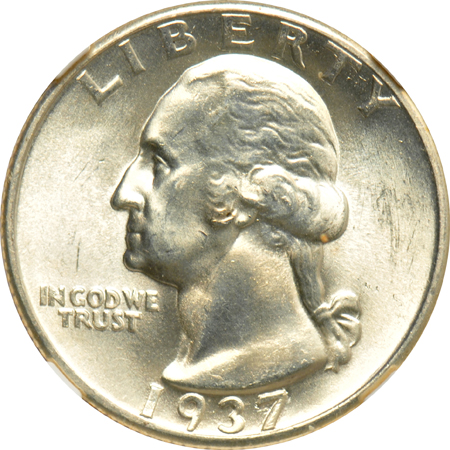 Five Washington quarters certified MS-65 by NGC