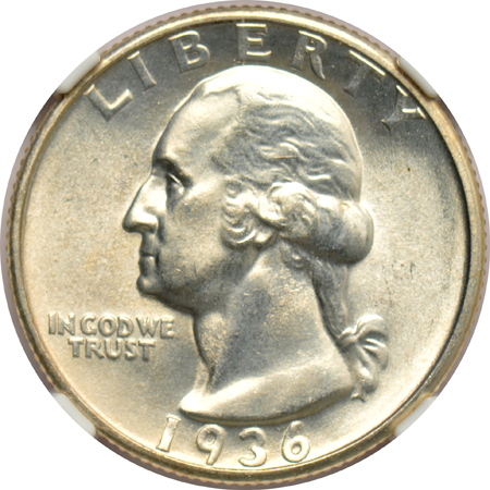 Five Washington quarters certified MS-65 by NGC