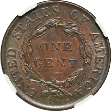 1807 half-cent C-1 XF-40 BN, and an 1818 large cent MS-62 BN, both NGC