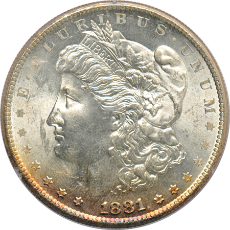 Six UNC US silver coins in PCGS rattler holders