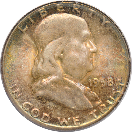 Six UNC US silver coins in PCGS rattler holders