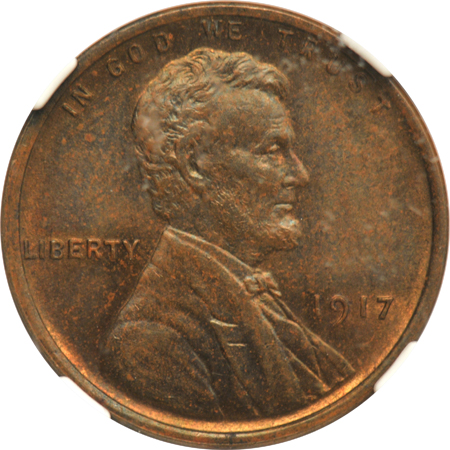1909-S Lincoln MS-64 RB, 1917 MS-63 BN, and a 1924-D AU-58 BN, all NGC