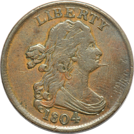 1804 Spiked Chin XF, 1835 UNC, and an 1851 UNC