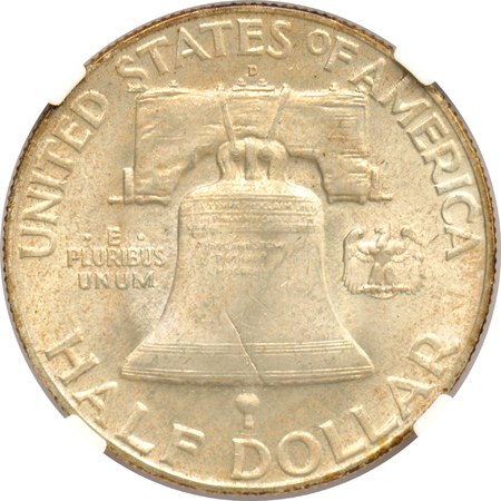Five NGC certified UNC Franklin half-dollars