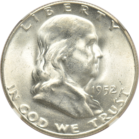Five NGC certified UNC Franklin half-dollars