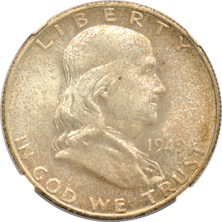 Five NGC certified UNC Franklin half-dollars