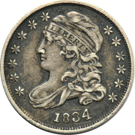 Three two-cent pieces, and two Bust dimes