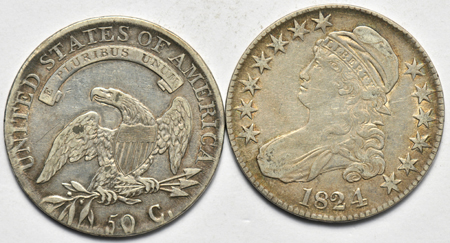 1808, 1824, and an 1836, all EF