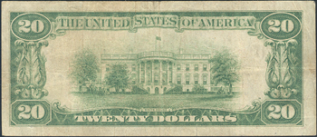 1928 $20 Star Fr# 2402 - PCGS VF-25/edge tear at bottom left of center