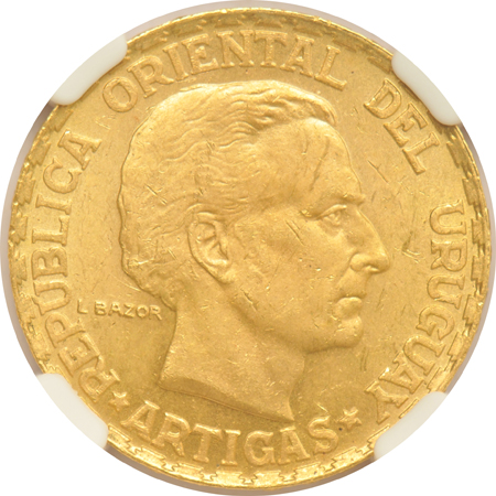 Multiple - 1882-R Italy G20L MS-62, 1901-A Germany 20M AU details/mount removed, and a 1930 Uruguay G5P MS-63, all NGC