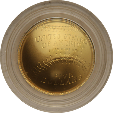 1999 Proof $5 Washington, 2014 Proof $5 Baseball, and a 2014 BU $5 Baseball