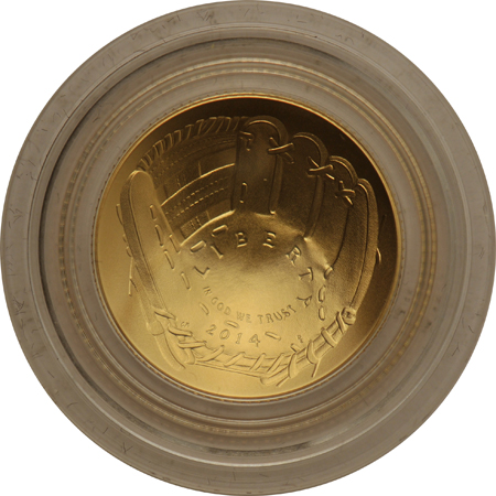 1999 Proof $5 Washington, 2014 Proof $5 Baseball, and a 2014 BU $5 Baseball