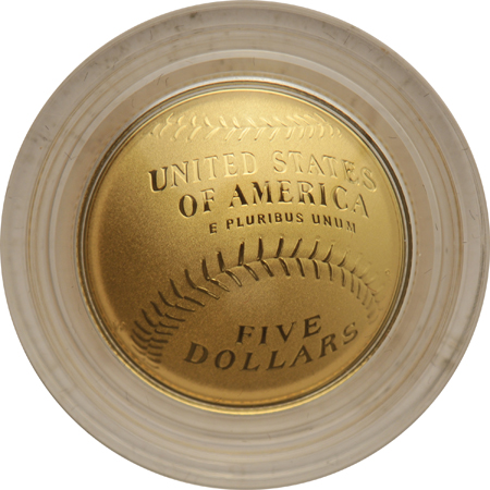 1999 Proof $5 Washington, 2014 Proof $5 Baseball, and a 2014 BU $5 Baseball