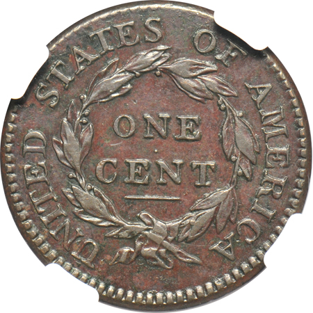 1814 Crosslet 4 S-294 NGC AU-53 BN