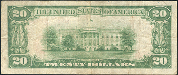 1929 $20 Type 2 - Kirksville, MO Charter #8276 - VF