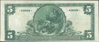 1902 $5 Blue Seal Date Back - Long Beach, CA Charter #6730 - VF