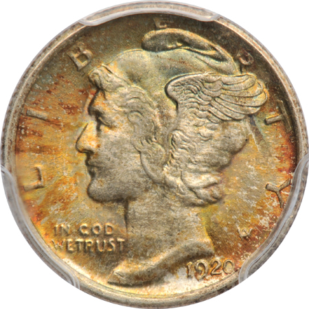 Four Gem Mercury dimes certified by PCGS