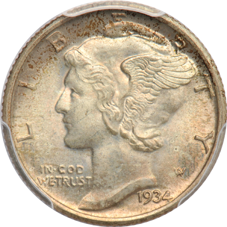 Four Gem Mercury dimes certified by PCGS